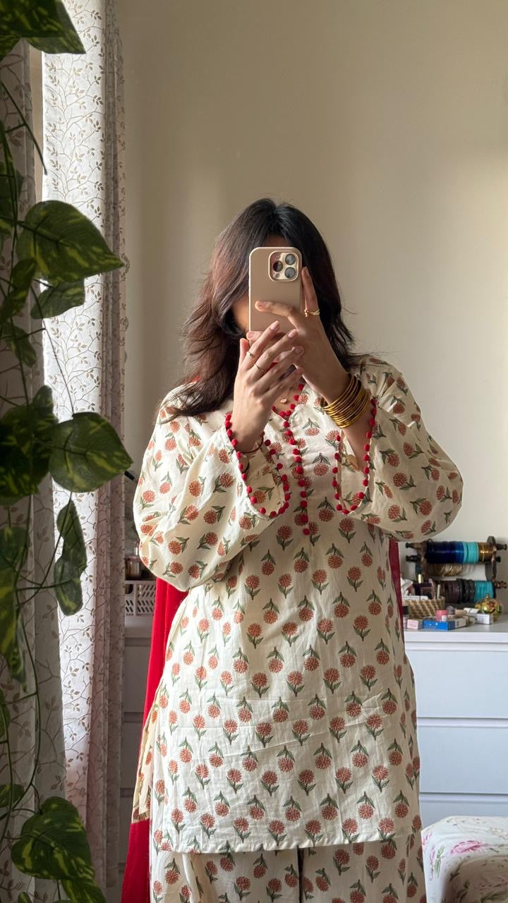 Leffy Floral Printed Kurta Pant 2 piece Set