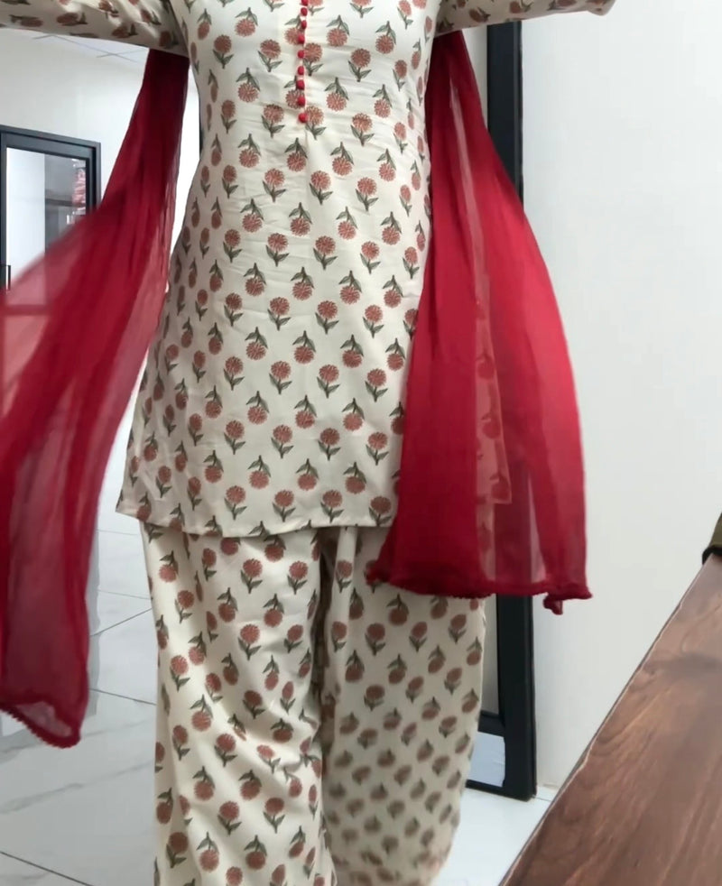 Leffy Floral Printed Kurta Pant 2 piece Set