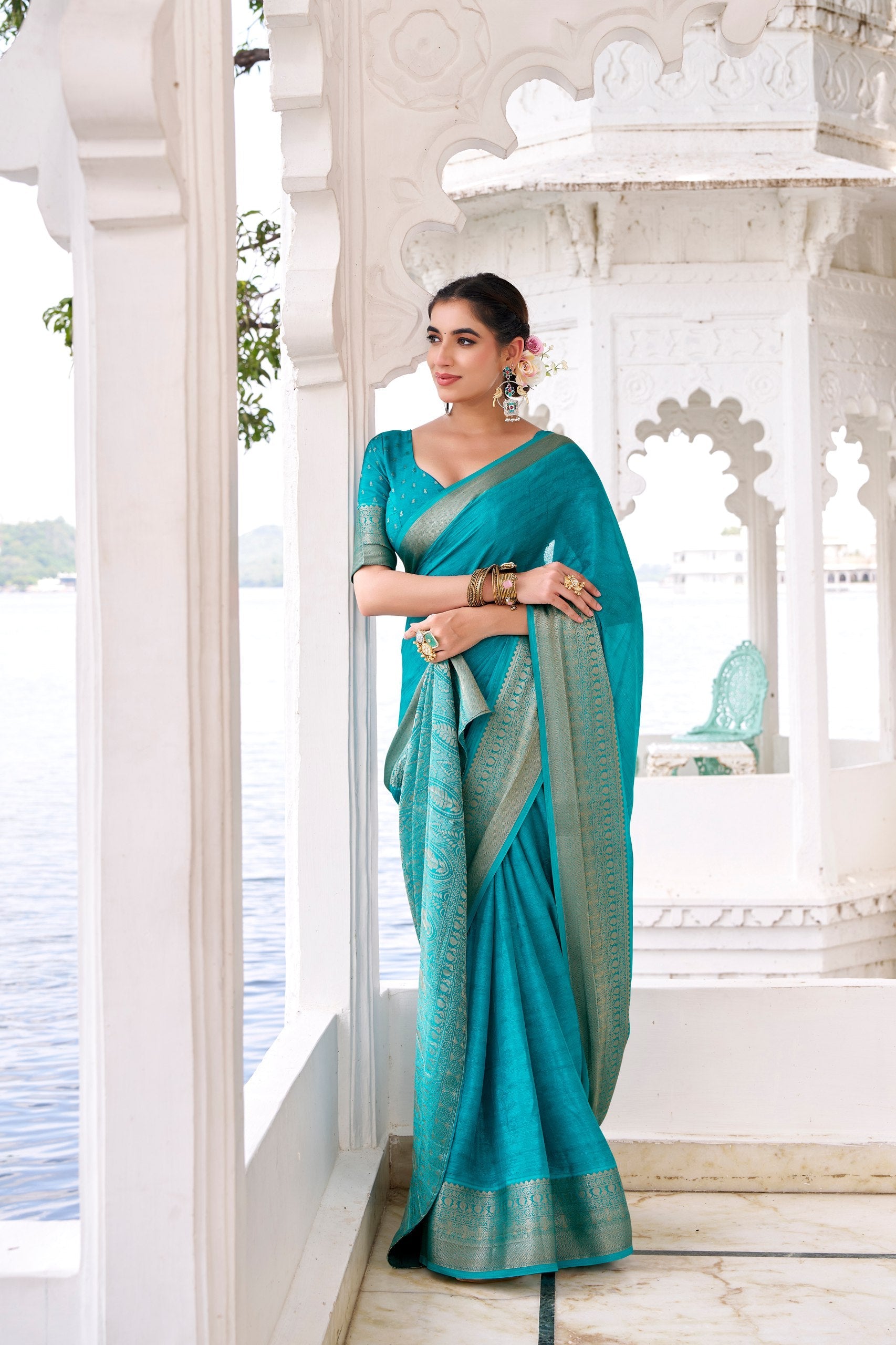 Draped in Chinon charm saree