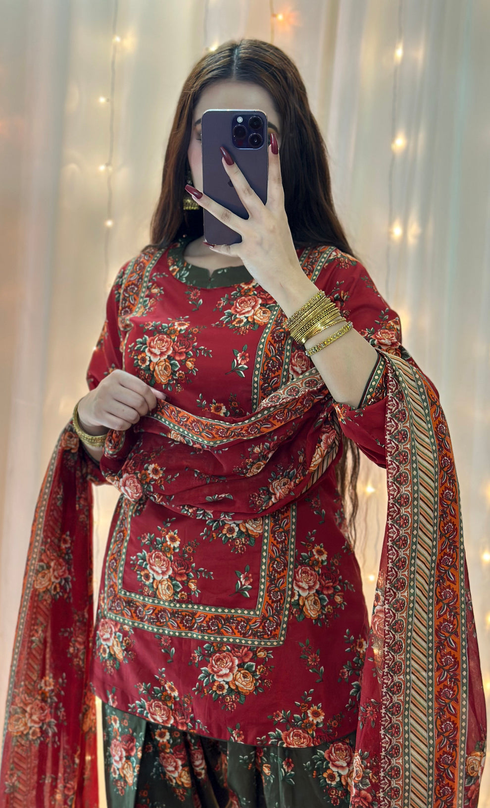 Floral Printed Ethnic Kurta Set with Dupatta