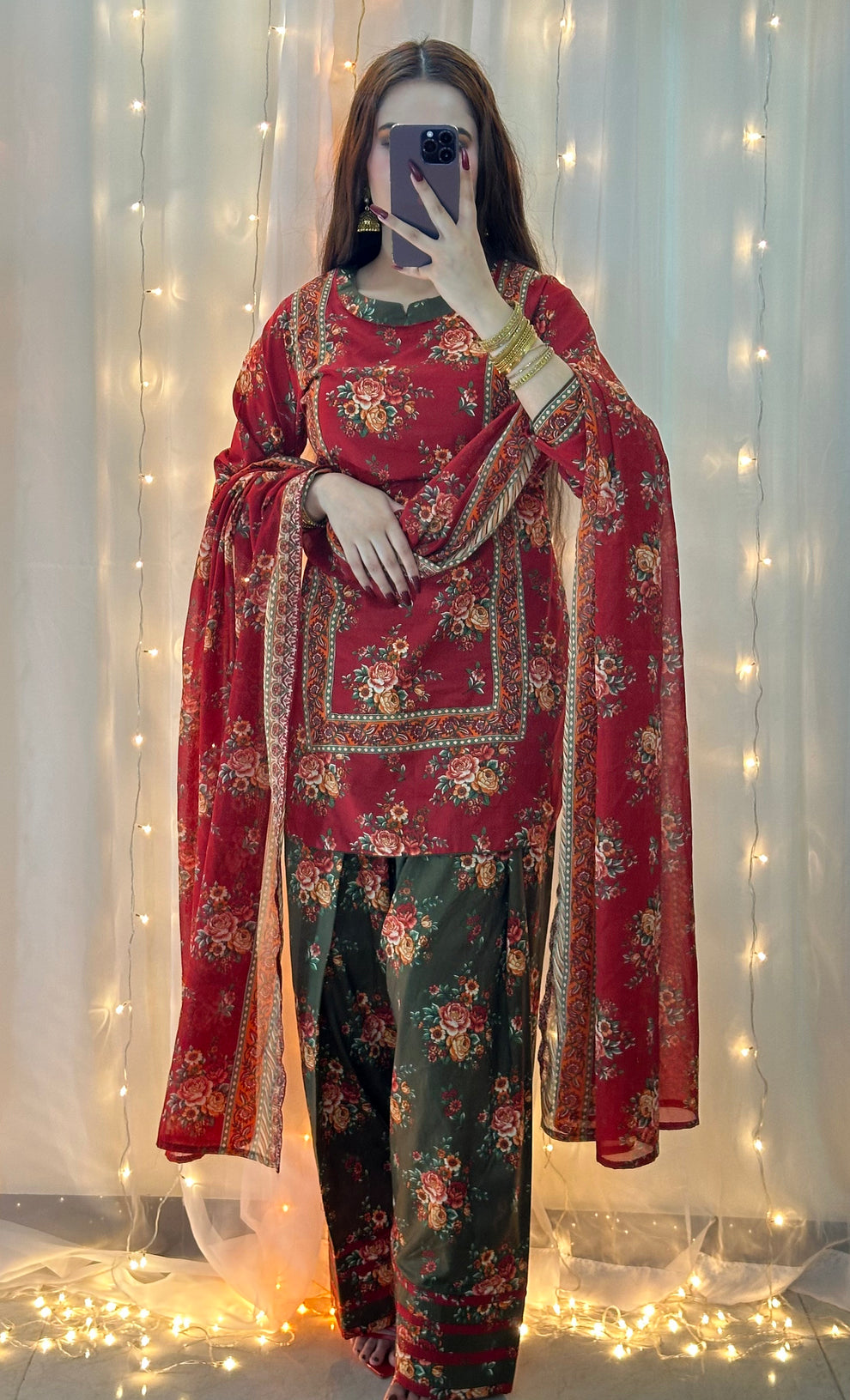 Floral Printed Ethnic Kurta Set with Dupatta