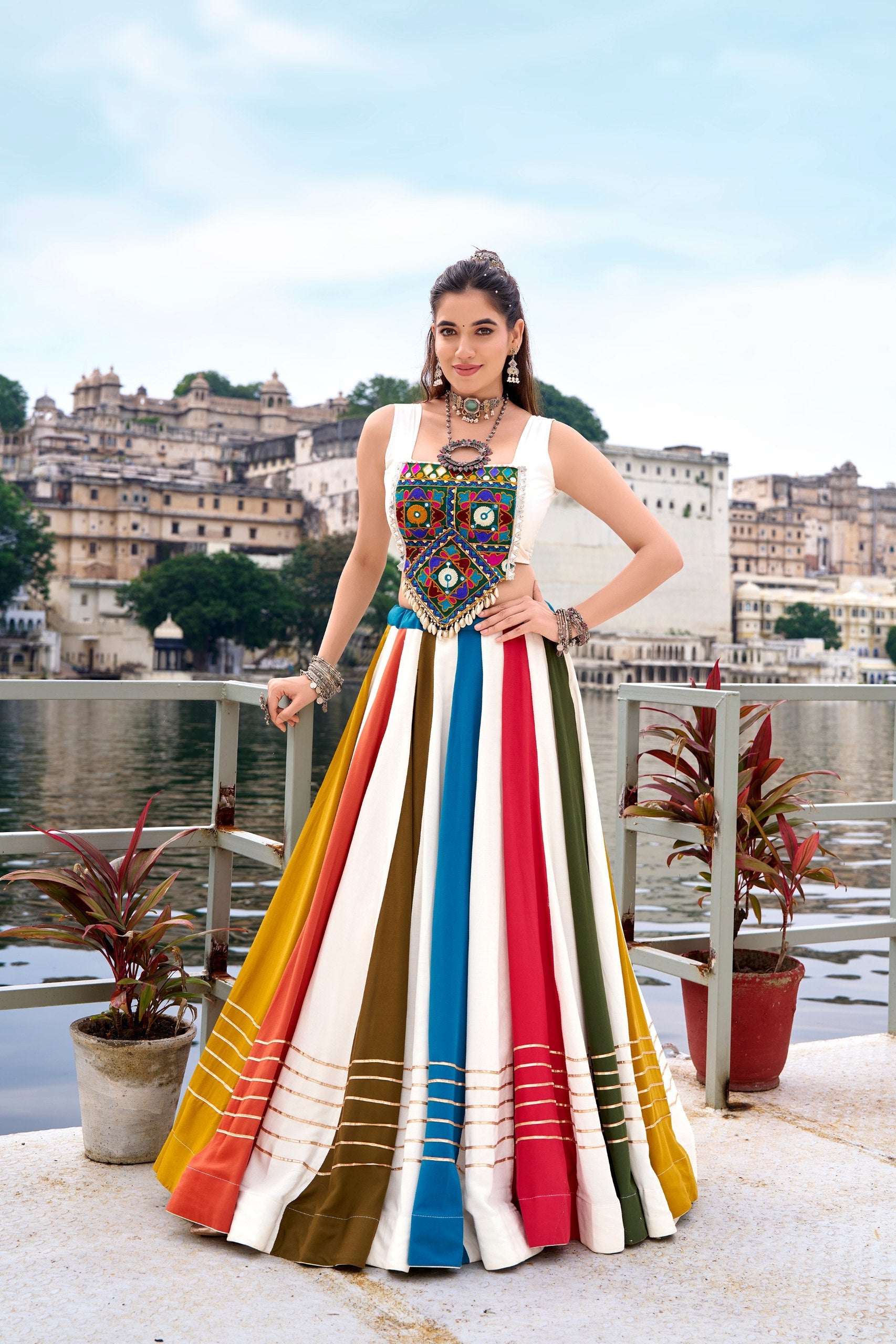 Colorful Embroidered Lehenga Choli