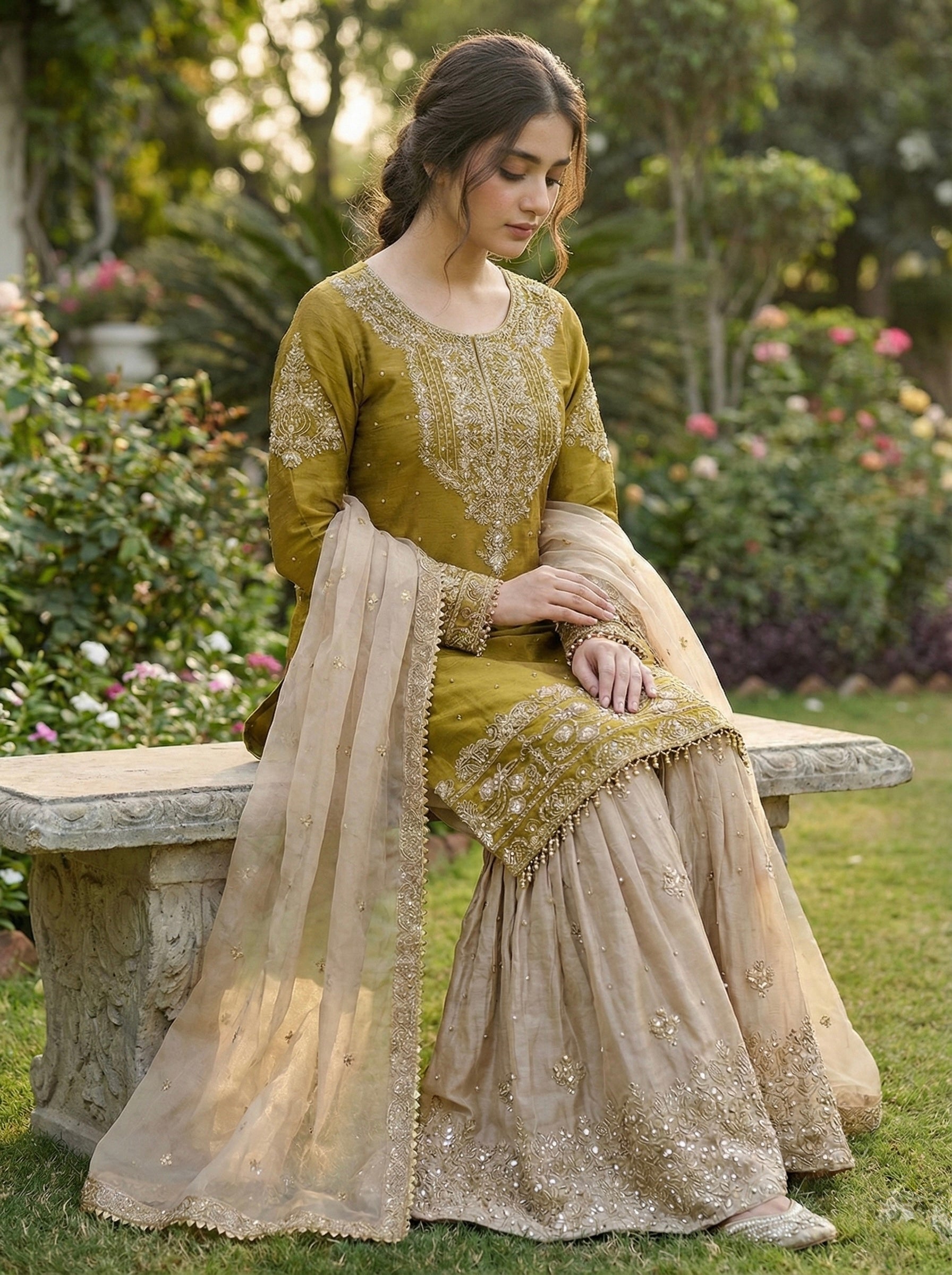 GMY SILK With Heavy Embroidery Coding Dori-Sequence Work