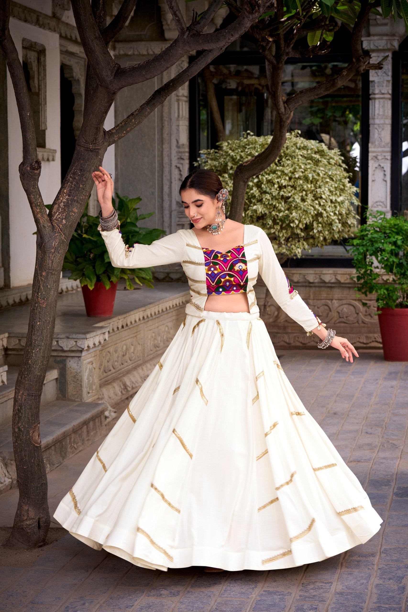 Lvory Lehenga with Embroidered Blouse