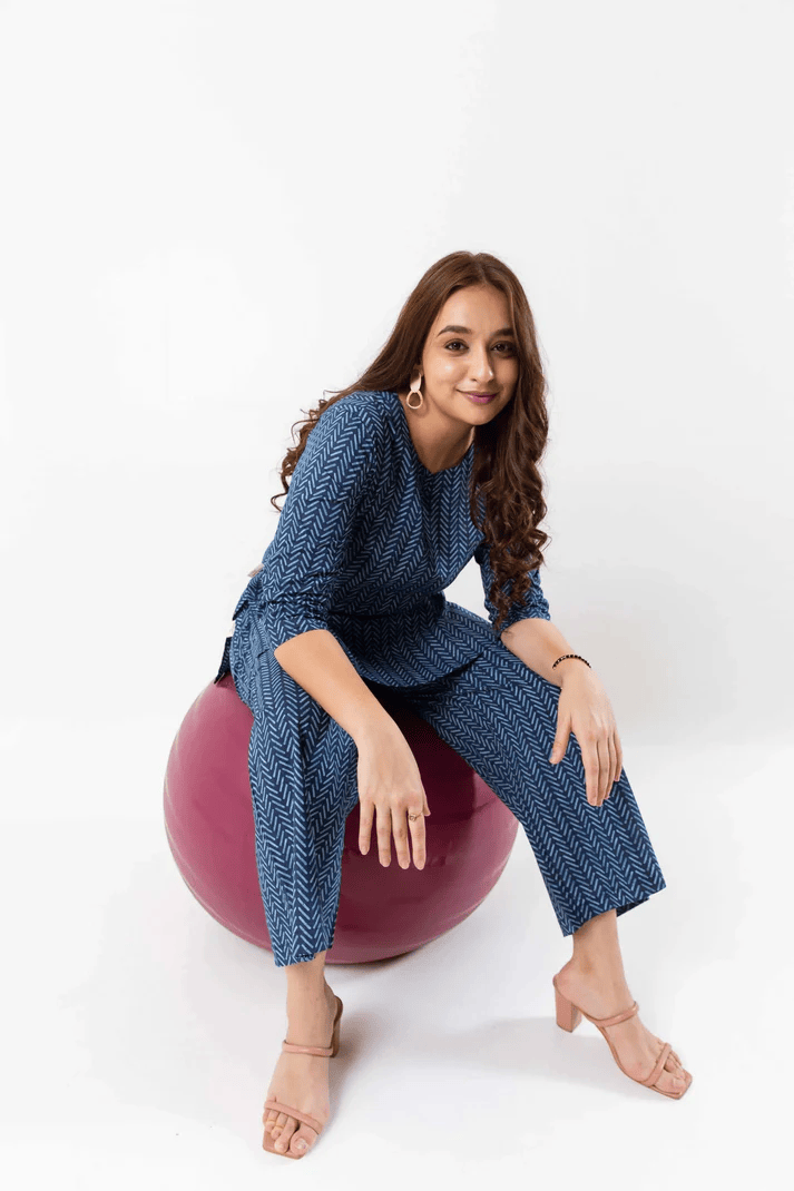 Indigo Print Cotton Co-ord Set