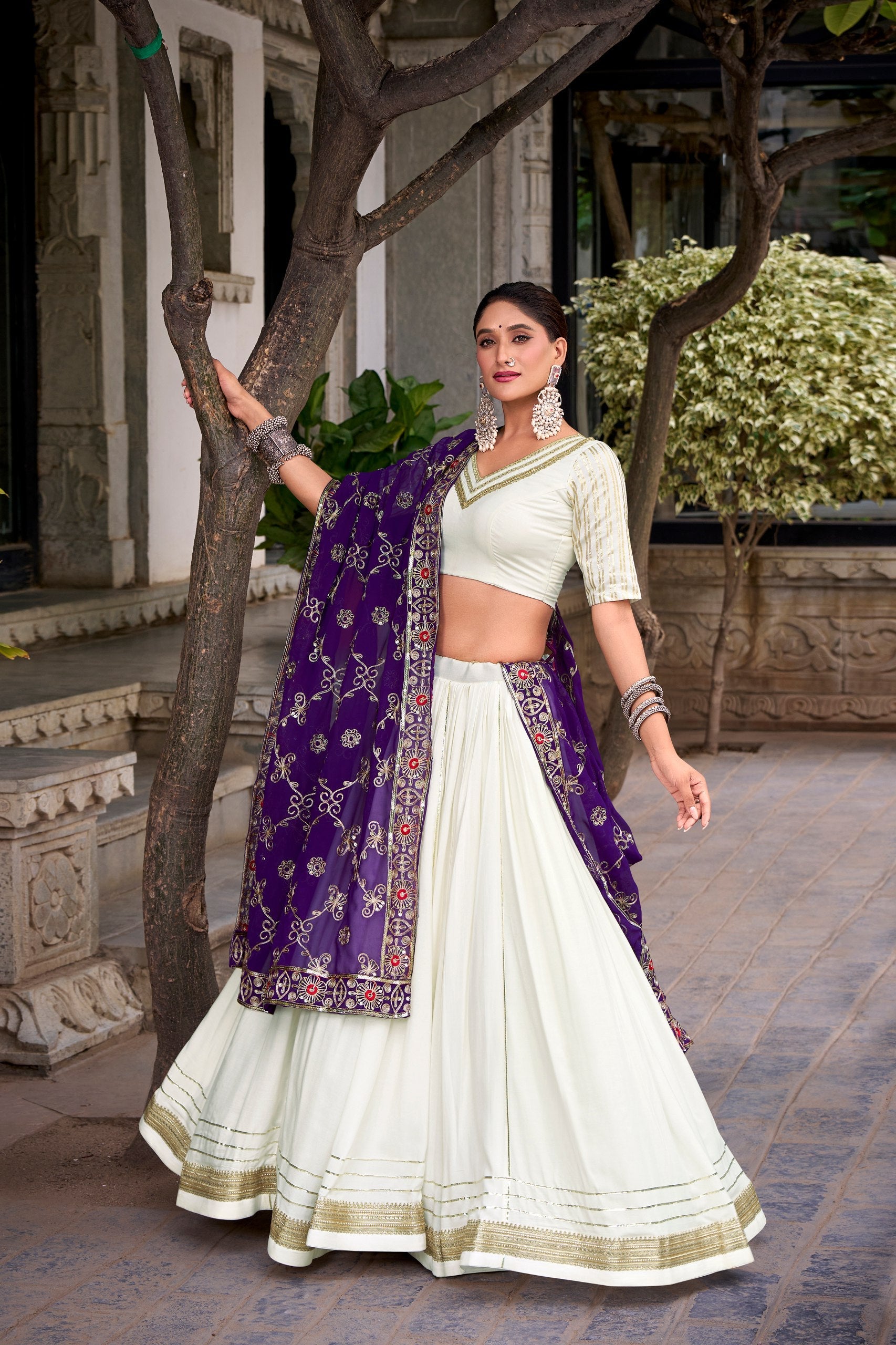 Rayon lehenga and blouse & georgette dupatta