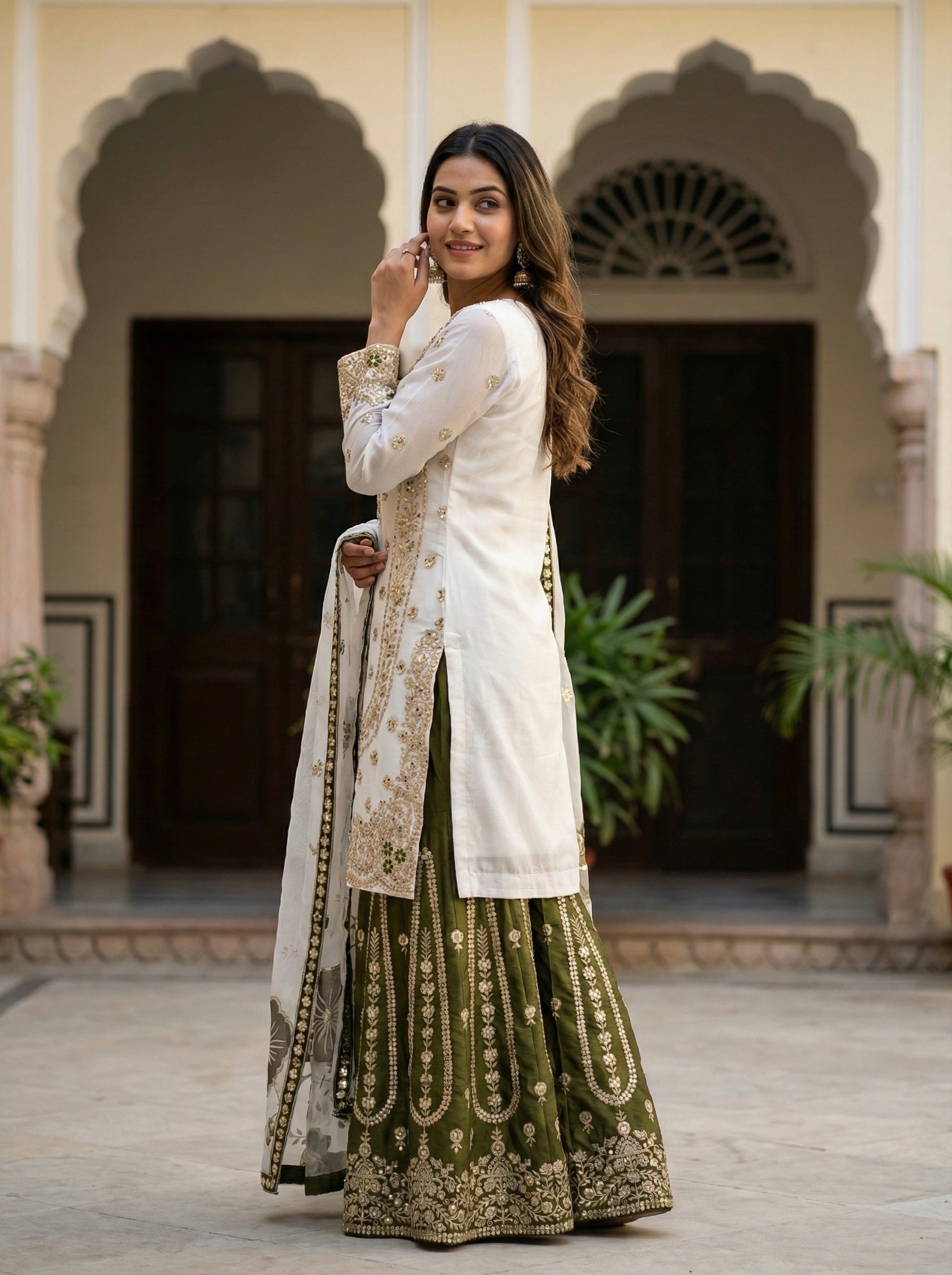 Heavy Embroidery Sequence Work Top-Bottom