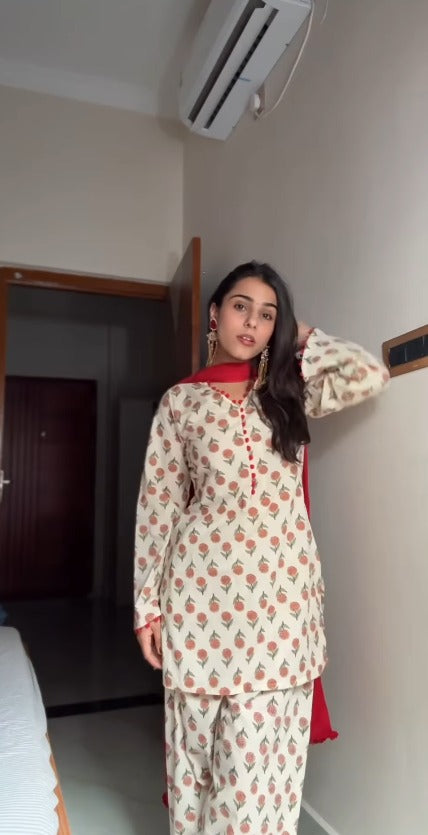 Leffy Floral Printed Kurta Pant 2 piece Set