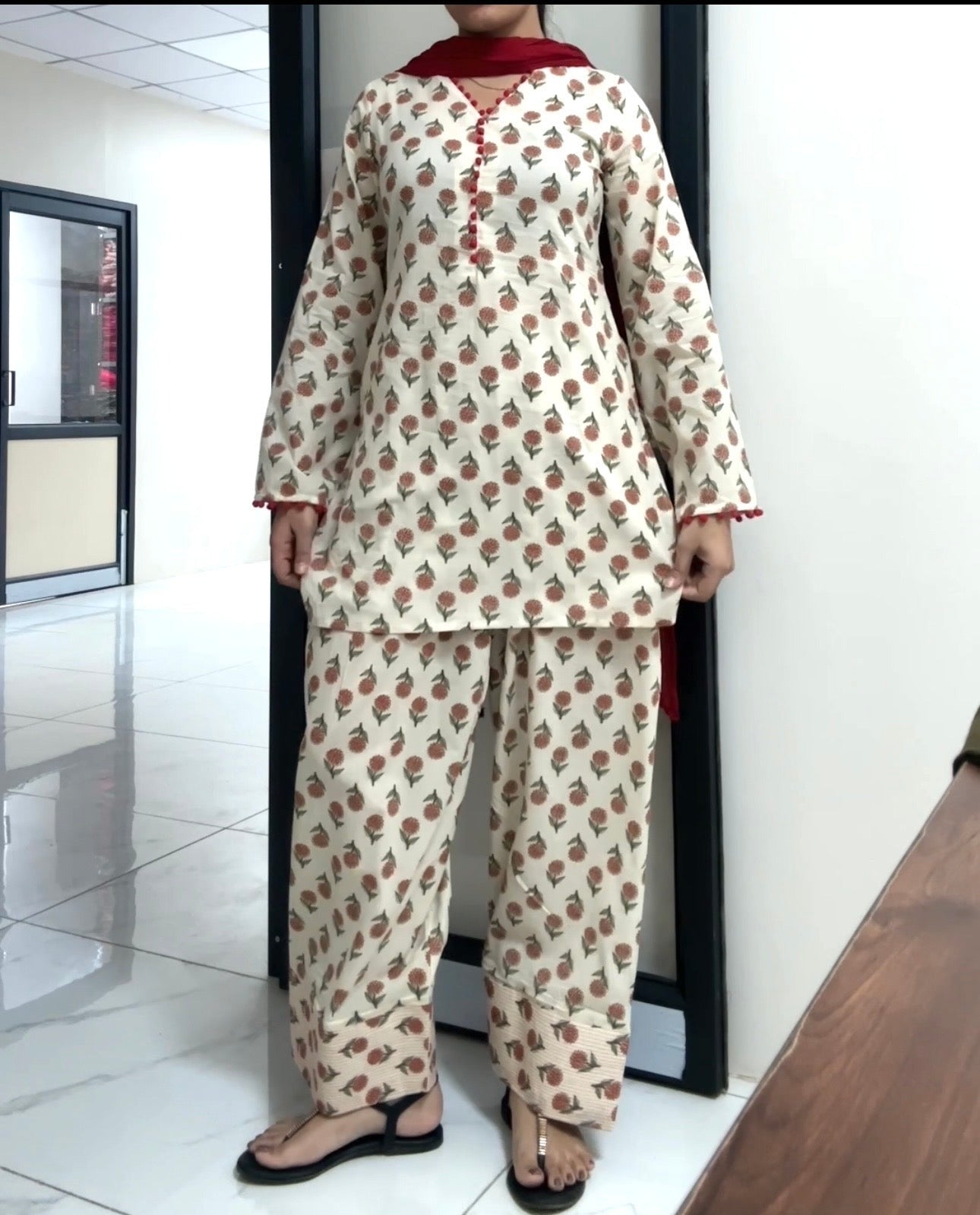 Leffy Floral Printed Kurta Pant 2 piece Set